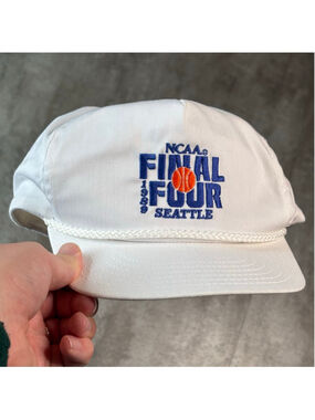 Vintage 1989 Final Four Seattle SnapBack Hat White NCAA